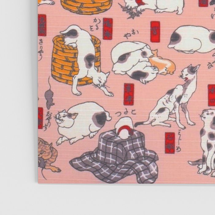 Vintage Japanese Woodblock Print Kuniyoshi Ukiyo-e Cats Showing The Fifty Three Stations Of The Tokaido Poster Gallery Image 3