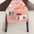 Vintage Japanese Woodblock Print Kuniyoshi Ukiyo-e Cats Showing The Fifty Three Stations Of The Tokaido Table Runner Gallery Image 1