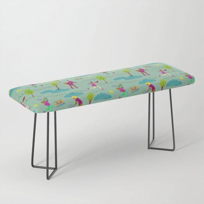 Let's Play Tennis in Soft Green Bench Gallery Image 1