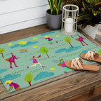 Let's Play Tennis in Soft Green Outdoor Rug Gallery Image 2