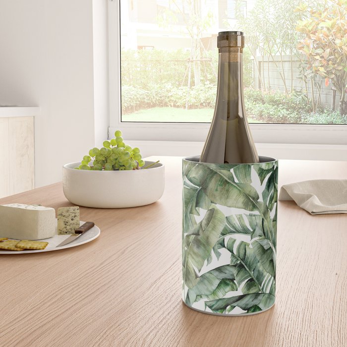 Tropical Banana Leaf Botanical Wine Chiller Gallery Image 4