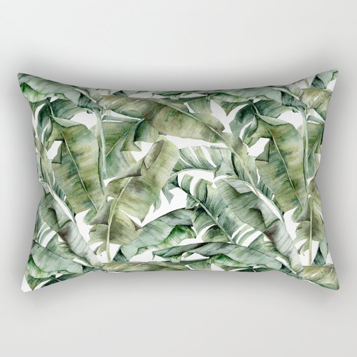 Tropical Banana Leaf Botanical Rectangular Pillow Gallery Image 1