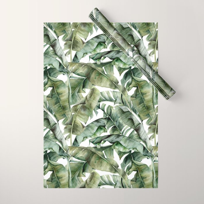 Tropical Banana Leaf Botanical Wrapping Paper Gallery Image 1