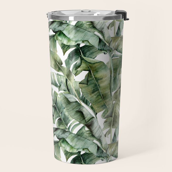 Tropical Banana Leaf Botanical Travel Mug Gallery Image 2