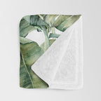 Tropical Banana Leaf Botanical Throw Blanket Gallery Image 3