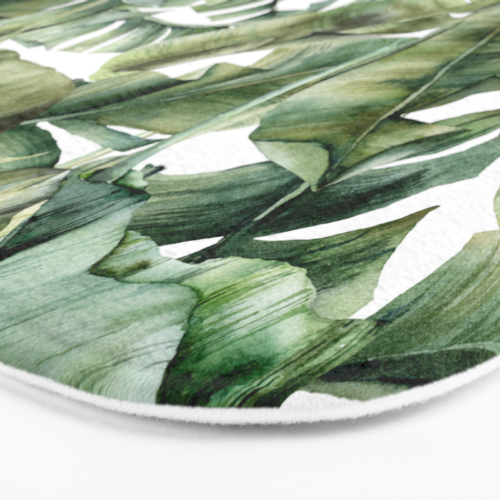 Tropical Banana Leaf Botanical Bath Mat Gallery Image 3