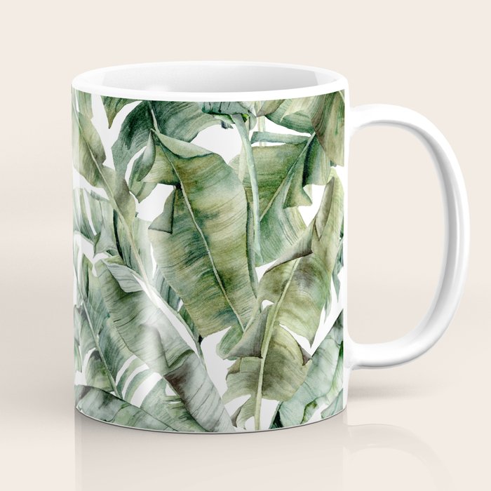 Tropical Banana Leaf Botanical Coffee Mug Gallery Image 1