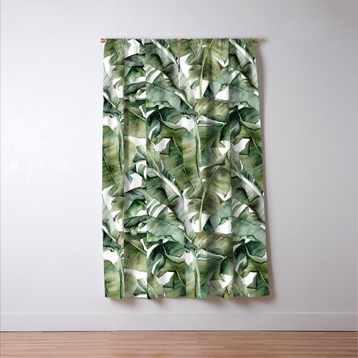 Tropical Banana Leaf Botanical Window Curtain Gallery Image 3