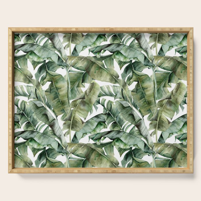 Tropical Banana Leaf Botanical Serving Tray Gallery Image 1