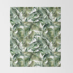 Tropical Banana Leaf Botanical Throw Blanket Gallery Image 2