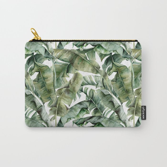 Tropical Banana Leaf Botanical Carry All Pouch Gallery Image 1