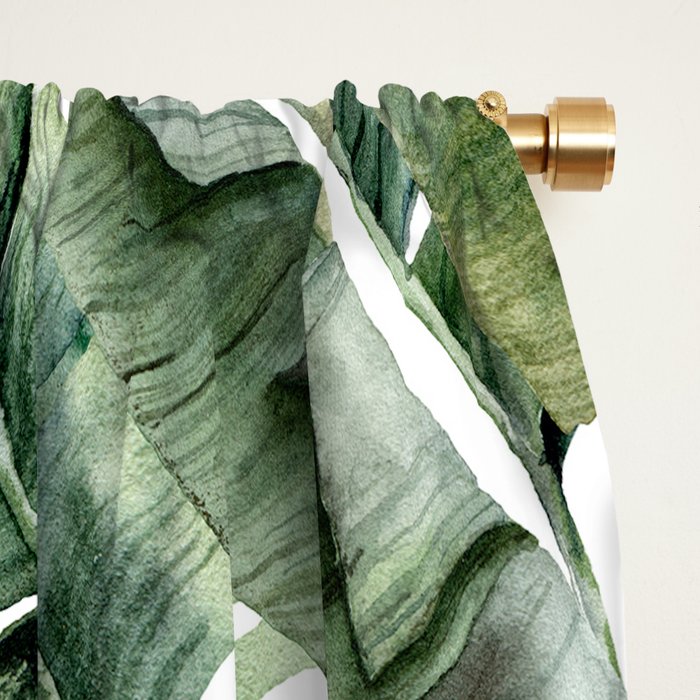 Tropical Banana Leaf Botanical Window Curtain Gallery Image 2