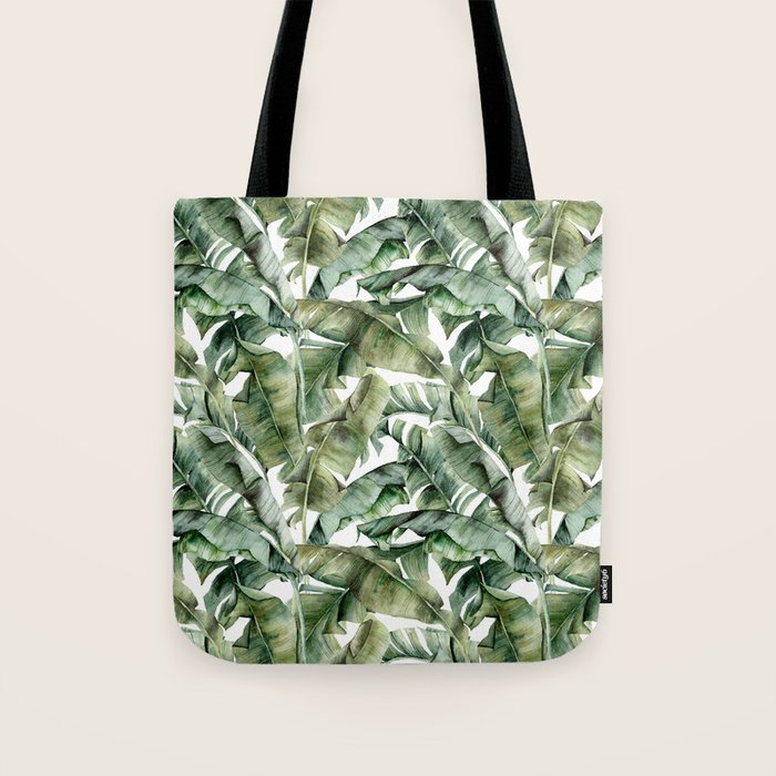 Tropical Banana Leaf Botanical Tote Bag Gallery Image 1