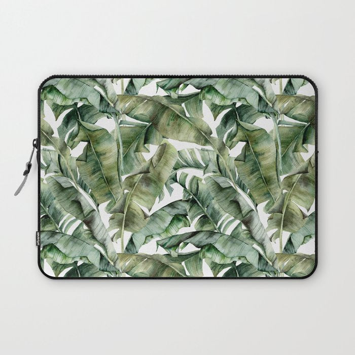 Tropical Banana Leaf Botanical Laptop Sleeve Gallery Image 1