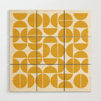 Mid Century Modern Bauhaus Pattern Yellow Wood Wall Art Gallery Image 1