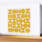 Mid Century Modern Bauhaus Pattern Yellow Wall Mural Gallery Image 2