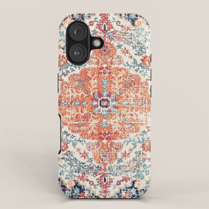 Antique Oriental Persian Burnt Orange & Aqua iPhone Case Gallery Image 1