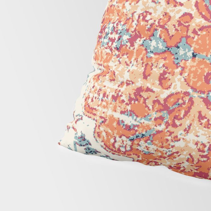 Antique Oriental Persian Burnt Orange & Aqua Pillow Sham Gallery Image 4