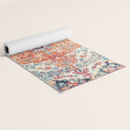 Antique Oriental Persian Burnt Orange & Aqua Yoga Mat Gallery Image 2