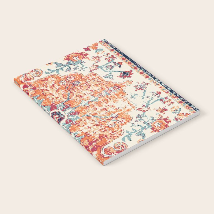 Antique Oriental Persian Burnt Orange & Aqua Notebook Gallery Image 1