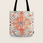 Antique Oriental Persian Burnt Orange & Aqua Tote Bag Gallery Image 1