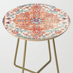 Antique Oriental Persian Burnt Orange & Aqua Side Table Gallery Image 2