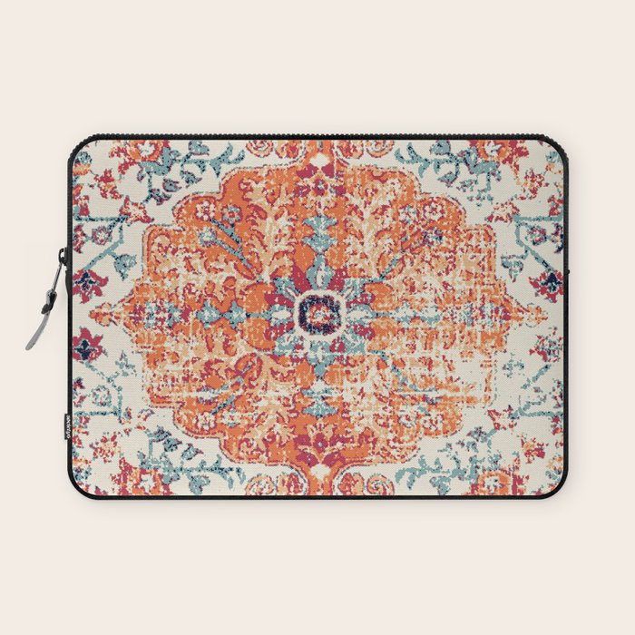 Antique Oriental Persian Burnt Orange & Aqua Laptop Sleeve Gallery Image 1