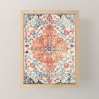 Antique Oriental Persian Burnt Orange & Aqua Mini Art Print Gallery Image 1