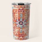 Antique Oriental Persian Burnt Orange & Aqua Travel Mug Gallery Image 1