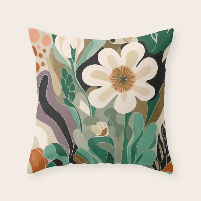 Seattle Flower Market Print Throw Pillow Gallery Image 6