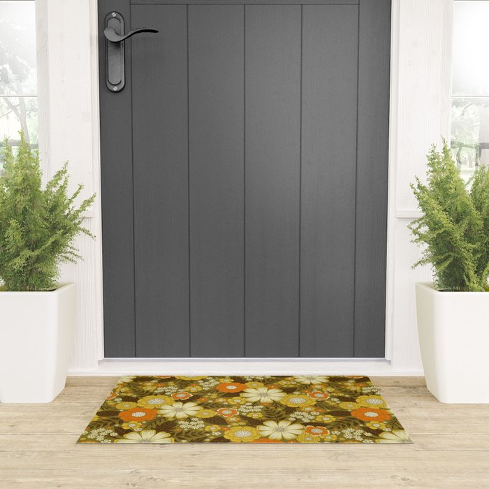 1970s Retro/Vintage Floral Pattern Welcome Mat Gallery Image 3