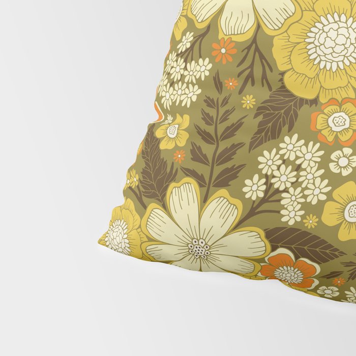 1970s Retro/Vintage Floral Pattern Pillow Sham Gallery Image 4