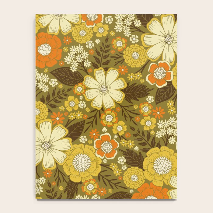 1970s Retro/Vintage Floral Pattern Notebook Gallery Image 4