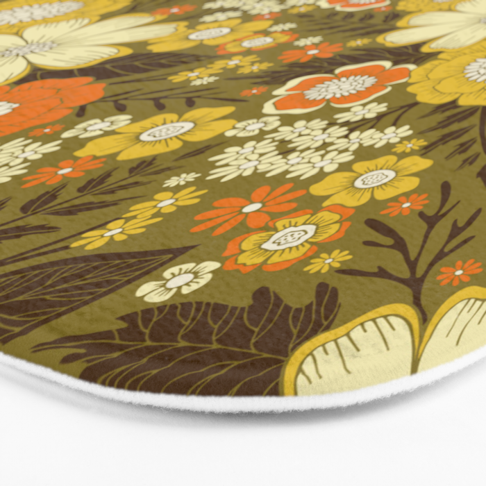 1970s Retro/Vintage Floral Pattern Bath Mat Gallery Image 3