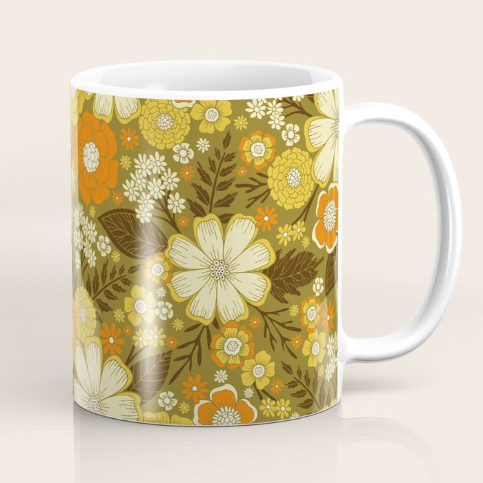 1970s Retro/Vintage Floral Pattern Coffee Mug Gallery Image 1