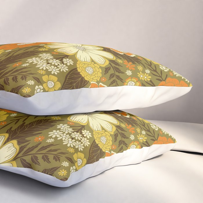1970s Retro/Vintage Floral Pattern Pillow Sham Gallery Image 3