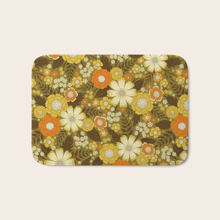 1970s Retro/Vintage Floral Pattern Bath Mat Gallery Image 1