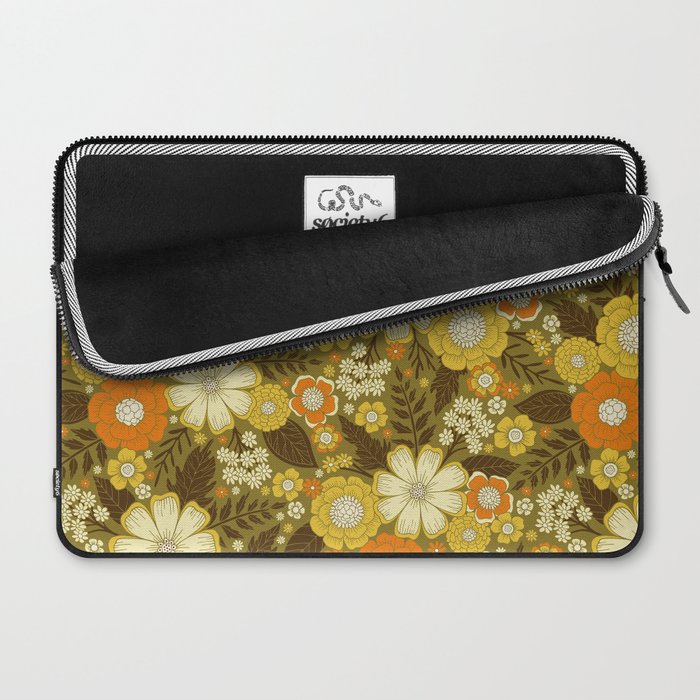 1970s Retro/Vintage Floral Pattern Laptop Sleeve Gallery Image 2
