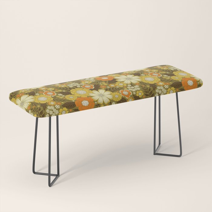 1970s Retro/Vintage Floral Pattern Bench Gallery Image 1