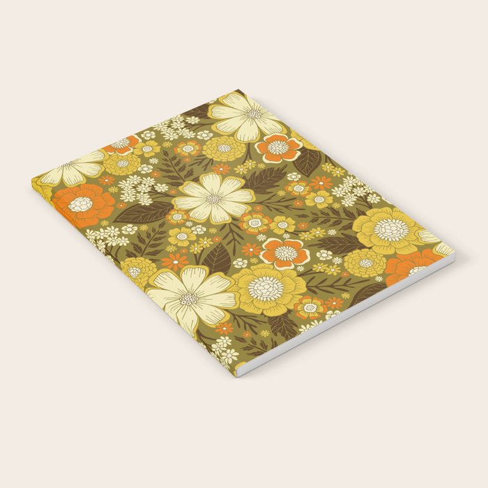 1970s Retro/Vintage Floral Pattern Notebook Gallery Image 2