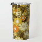 1970s Retro/Vintage Floral Pattern Travel Mug Gallery Image 3