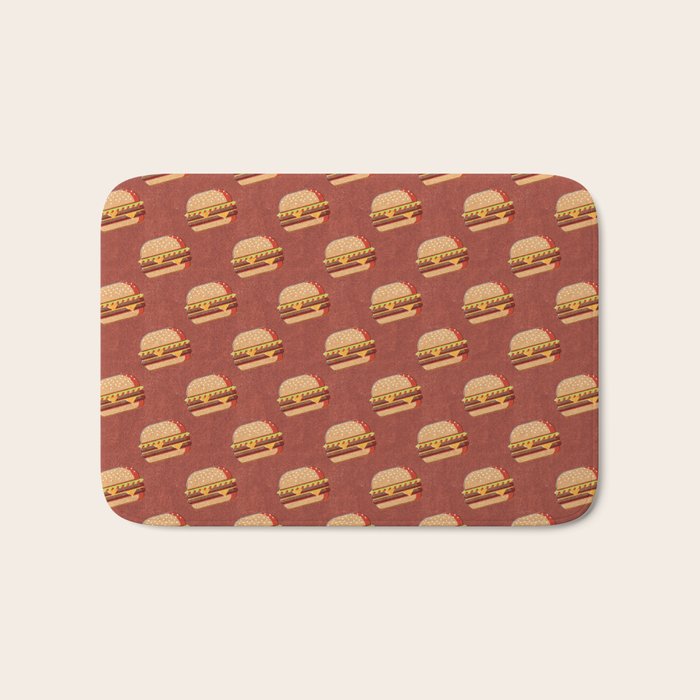 FAST FOOD / Burger - pattern Bath Mat Gallery Image 1