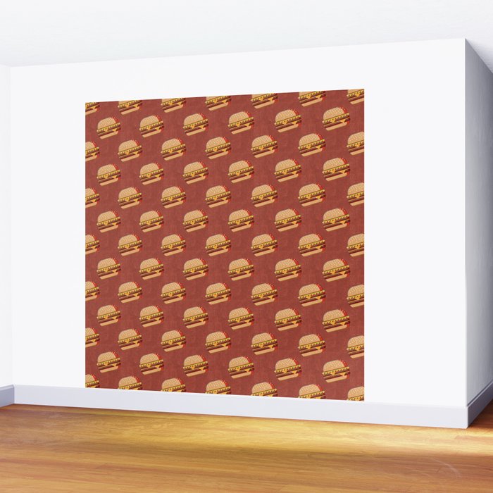 FAST FOOD / Burger - pattern Wall Mural Gallery Image 2