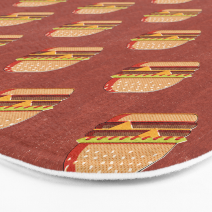 FAST FOOD / Burger - pattern Bath Mat Gallery Image 3