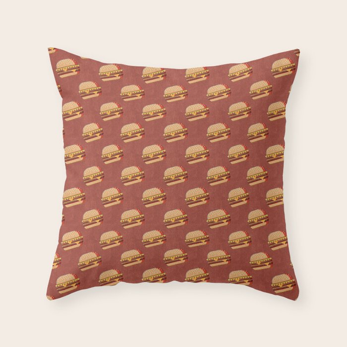 FAST FOOD / Burger - pattern Throw Pillow Gallery Image 6