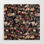 Animals and Floral Pattern Wood Wall Art Gallery Image 1