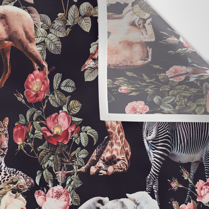 Animals and Floral Pattern Wall Tapestry Gallery Image 3