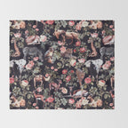 Animals and Floral Pattern Throw Blanket Gallery Image 2