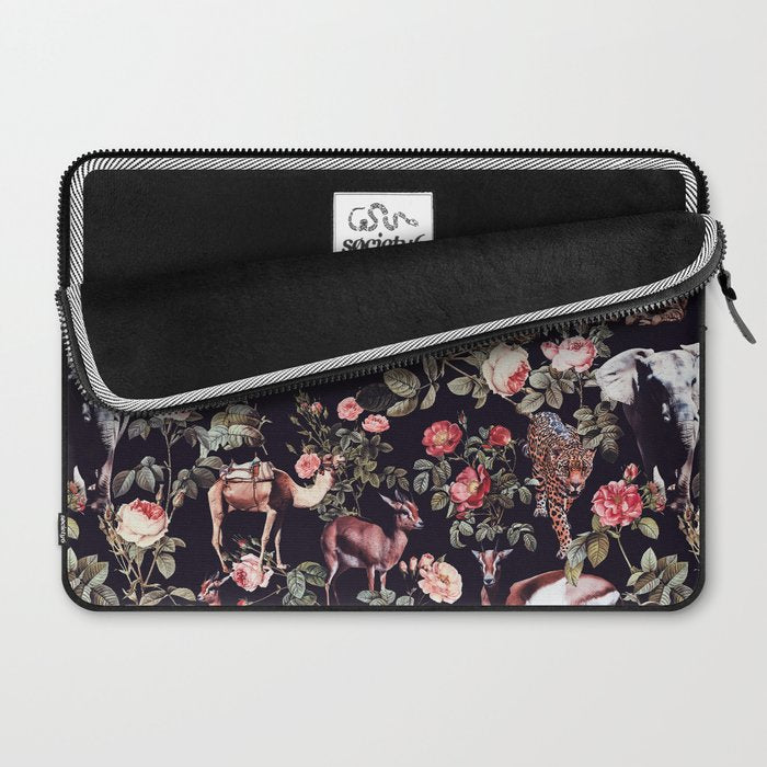 Animals and Floral Pattern Laptop Sleeve Gallery Image 2