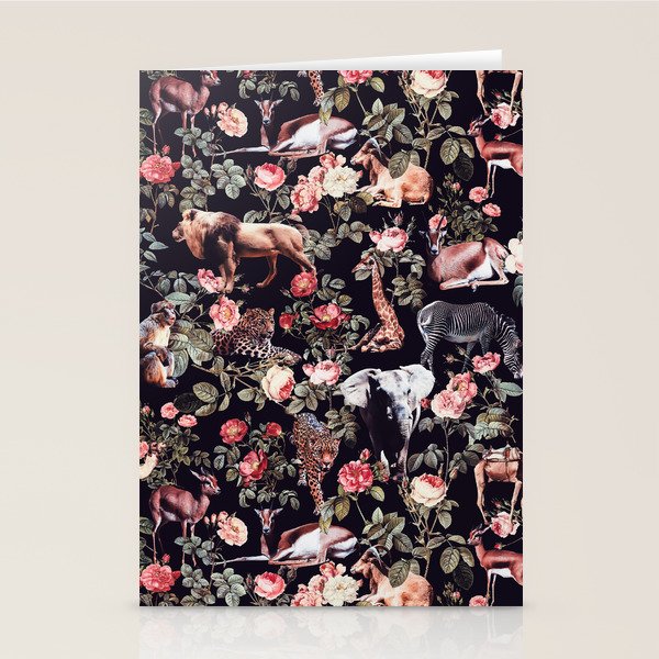 Animals and Floral Pattern Stationery Card Gallery Image 2